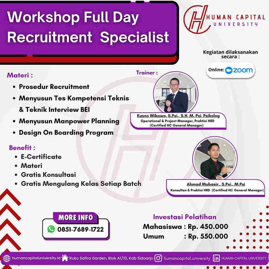 Workshop Recruitment Specialist