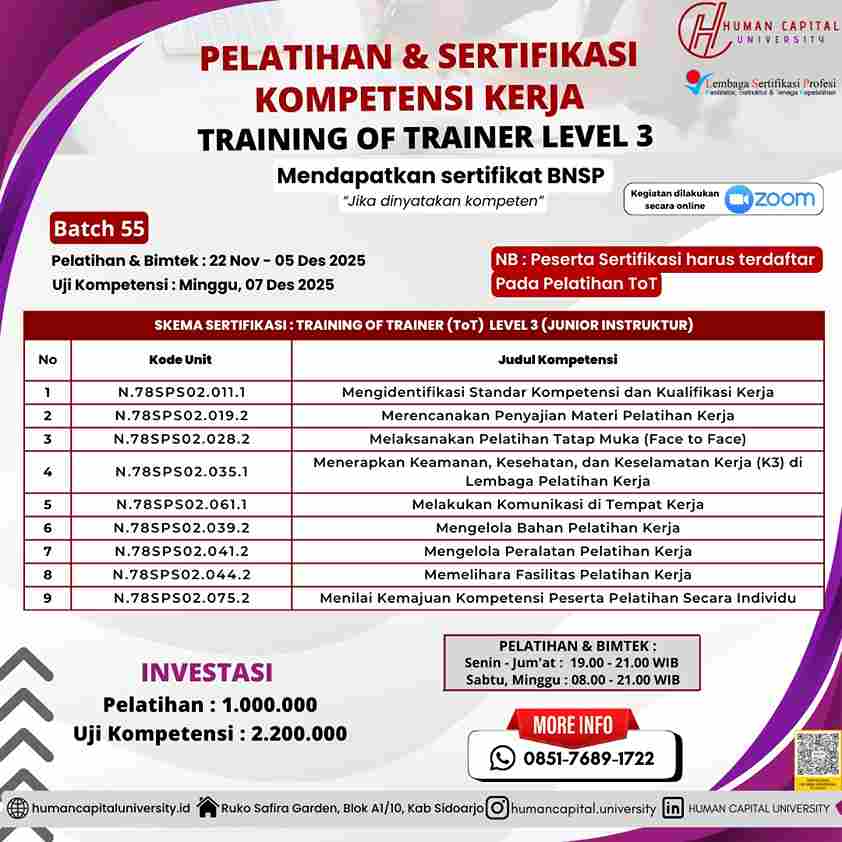 Sertifikasi ToT Level 03