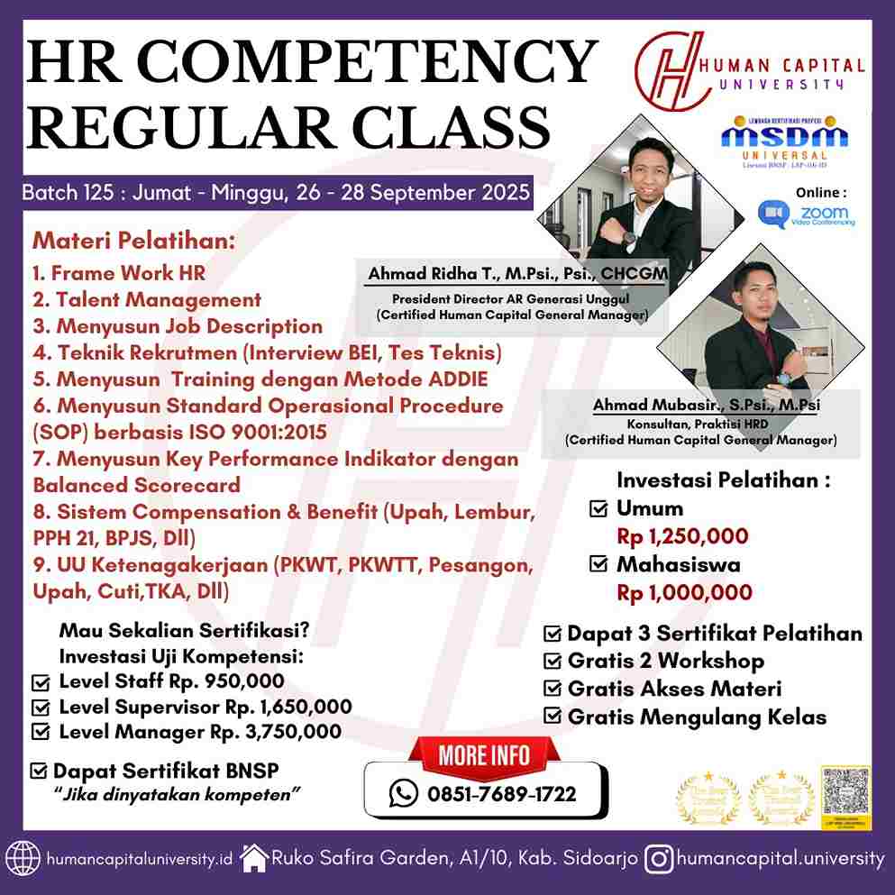Pelatihan HR Bersertifikat