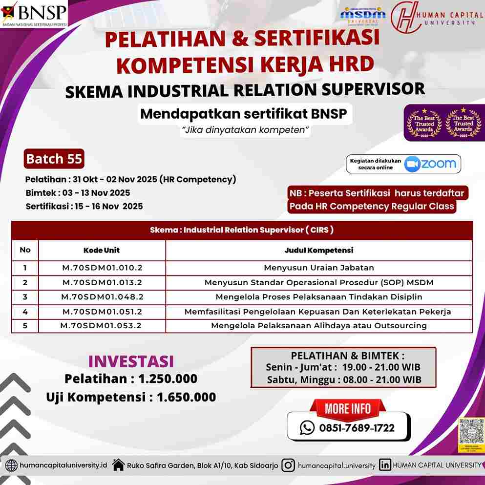 Sertifikasi HI Supervisor