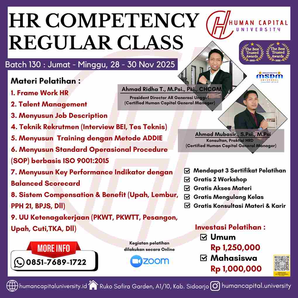 Pelatihan HRD Bersertifikat