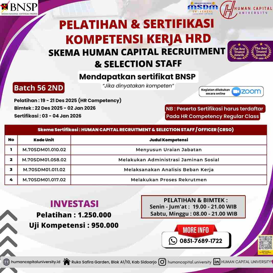 Sertifikasi HRD Recruiter