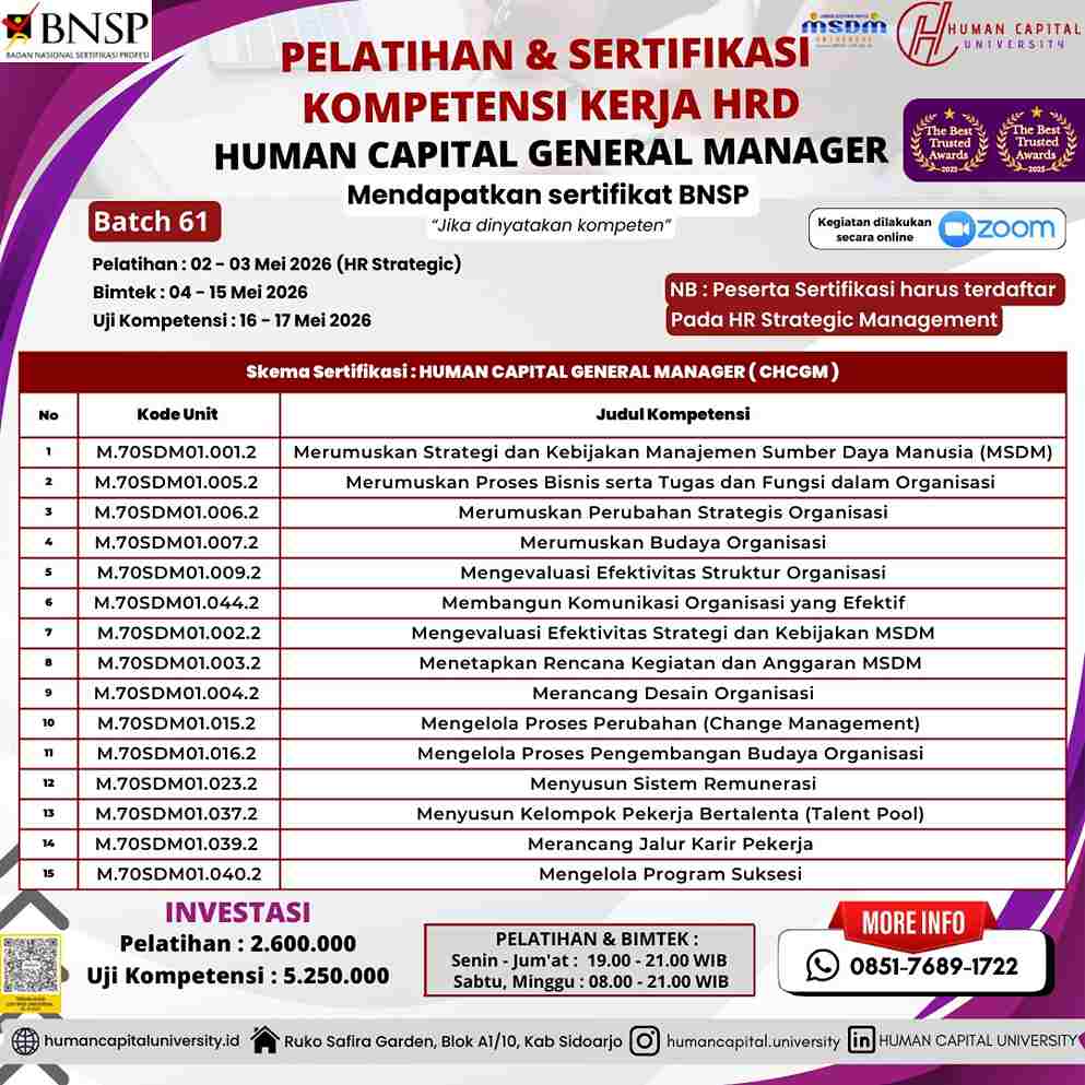 Sertifikasi HRD General Manager