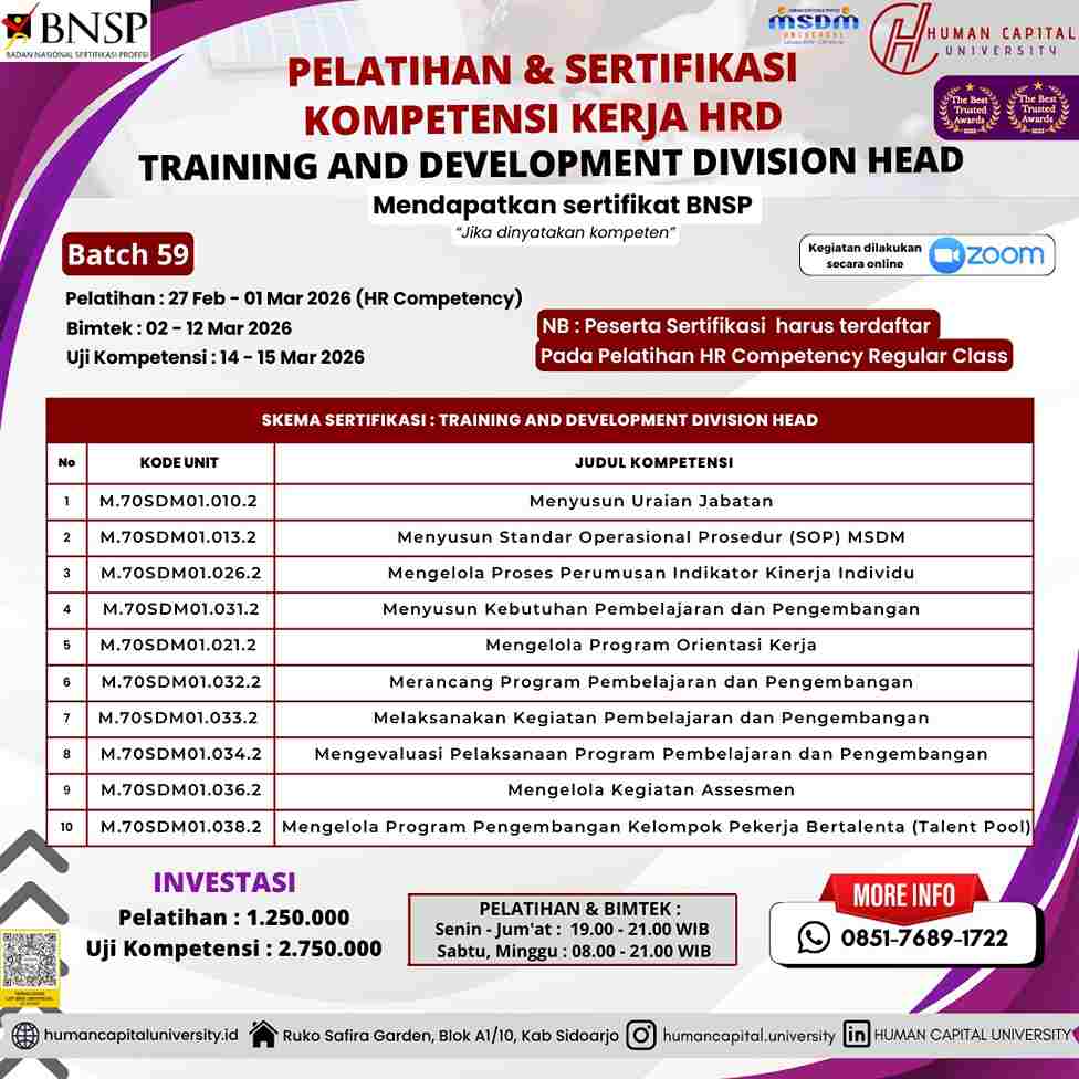 Sertifikasi Training Development