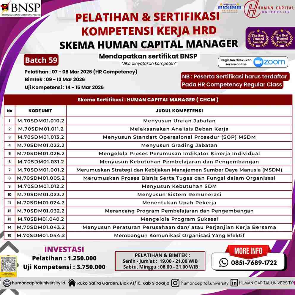 Sertifikasi HR Manager BNSP