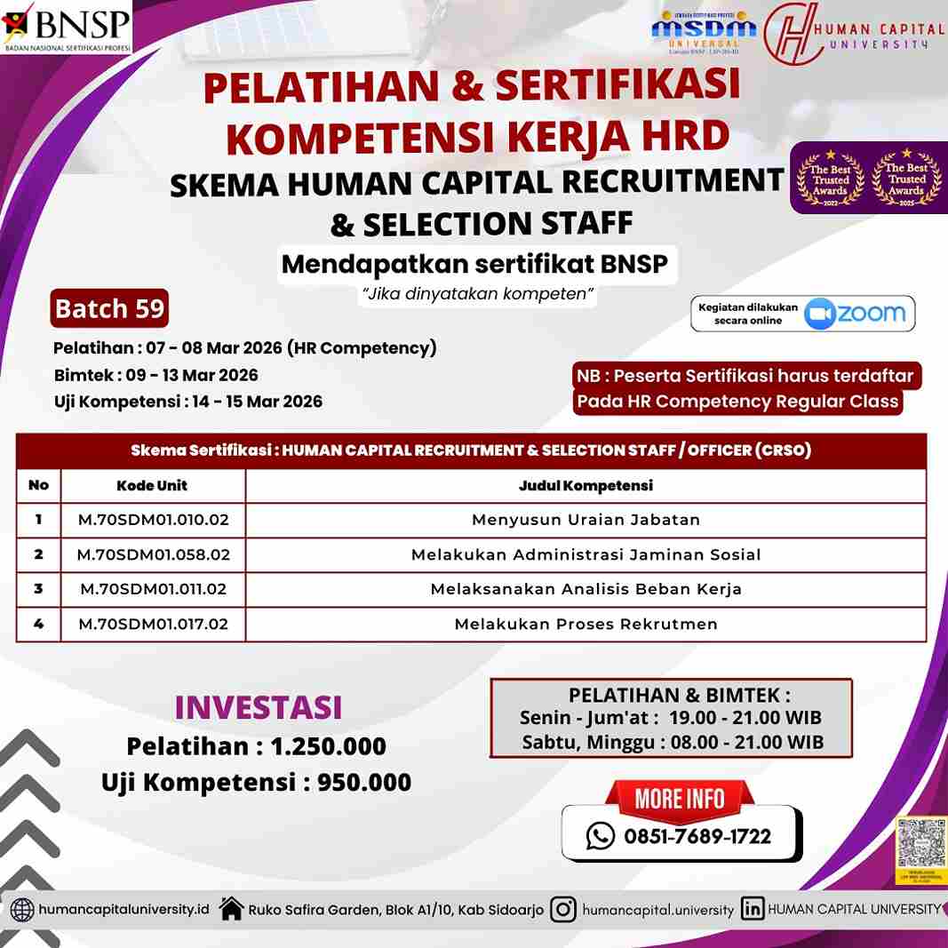 Sertifikasi HR Recruiter BNSP
