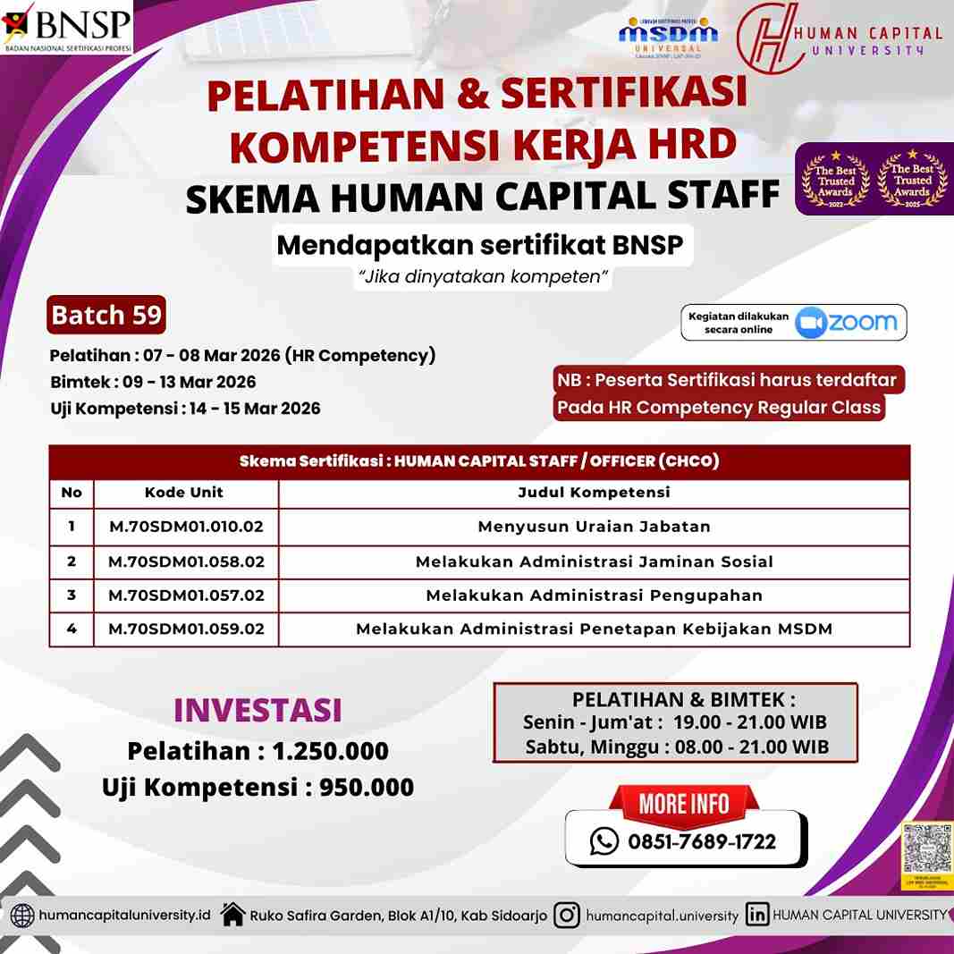 Sertifikasi HR Staff BNSP
