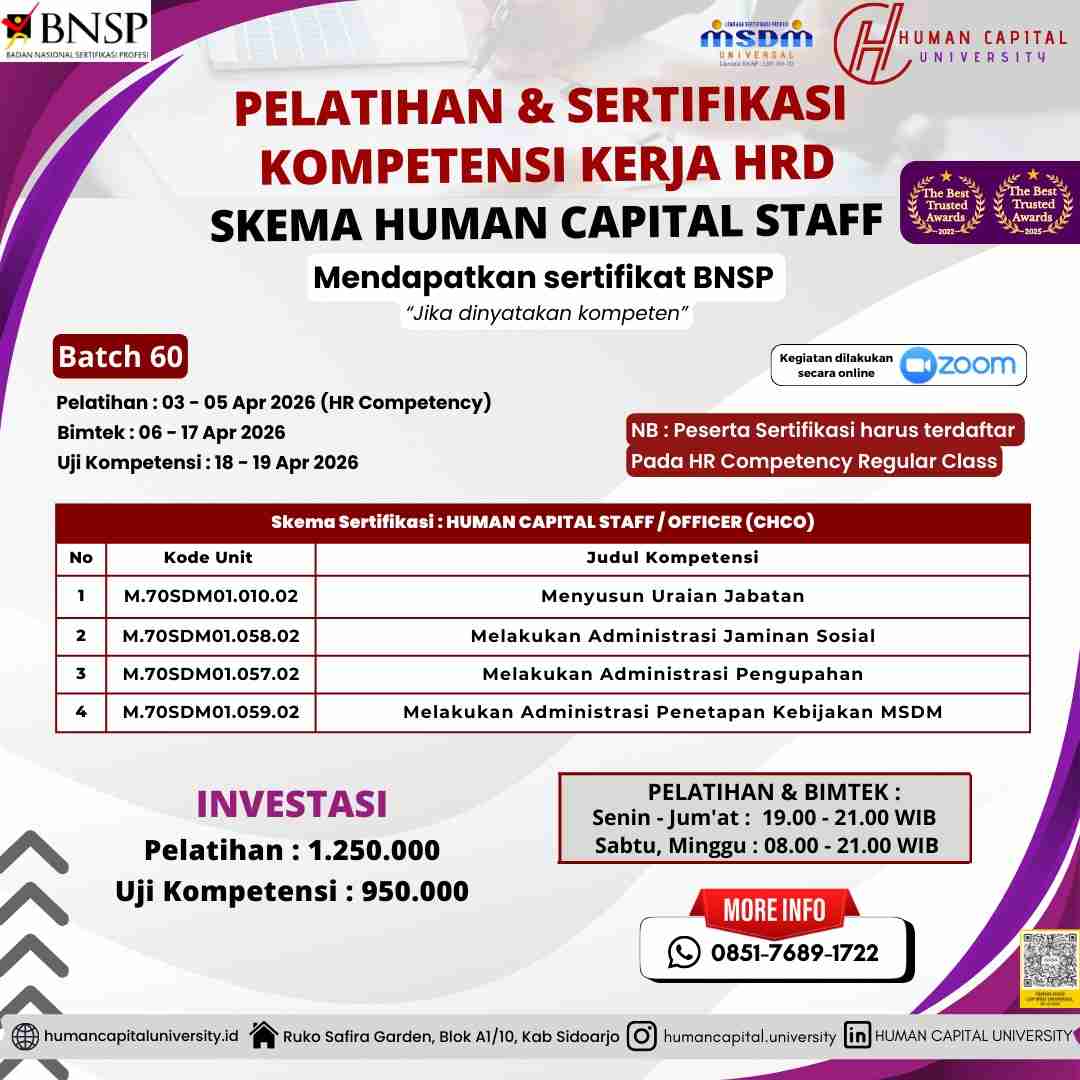 Sertifikasi HRD Staff BNSP