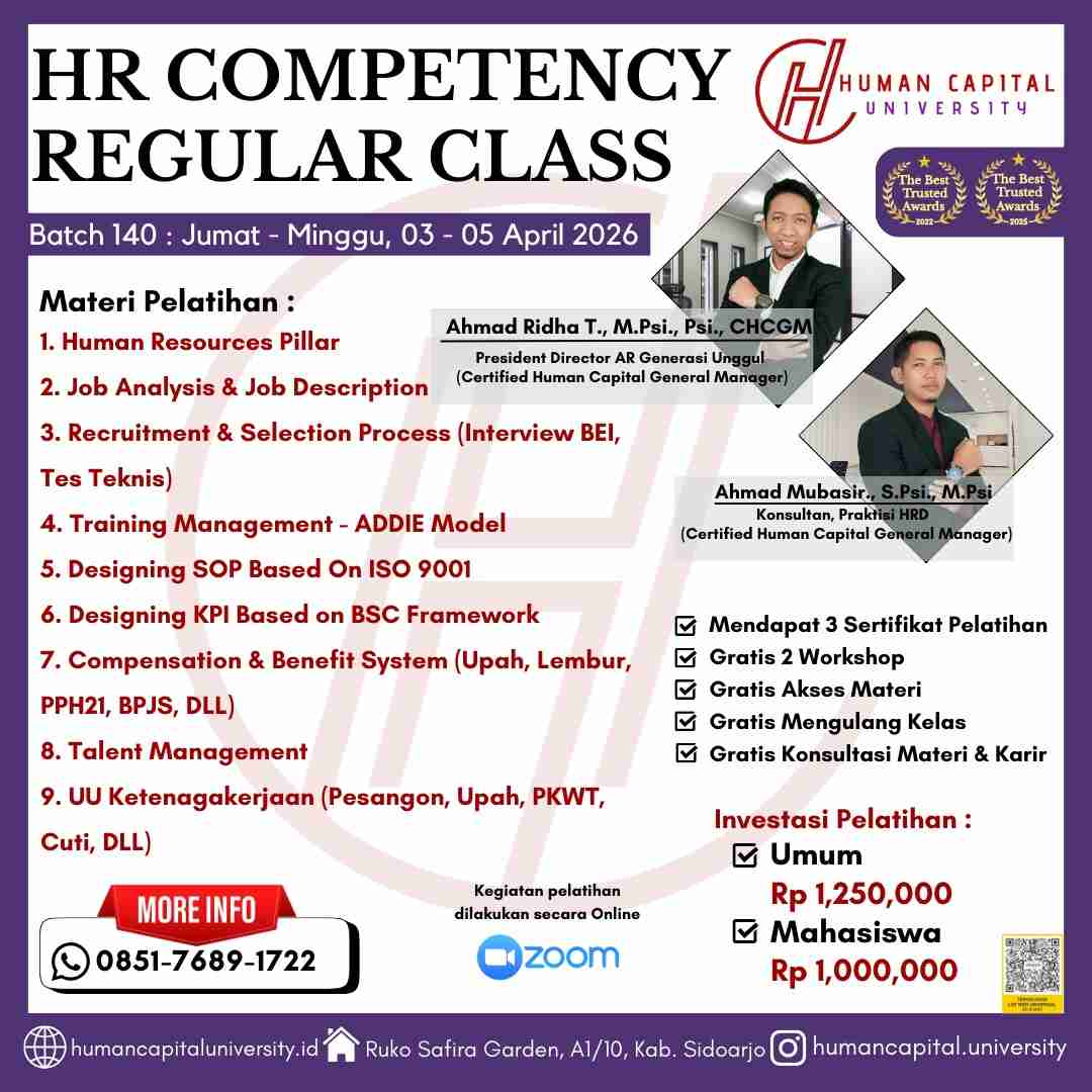 Pelatihan HRD Online Bersertifikat