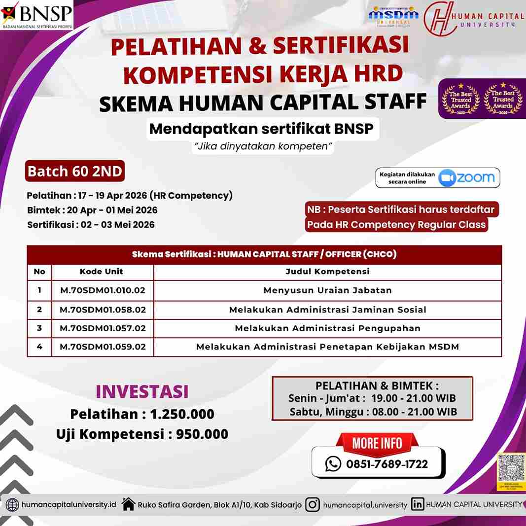 Sertifikasi Staff HRD BNSP