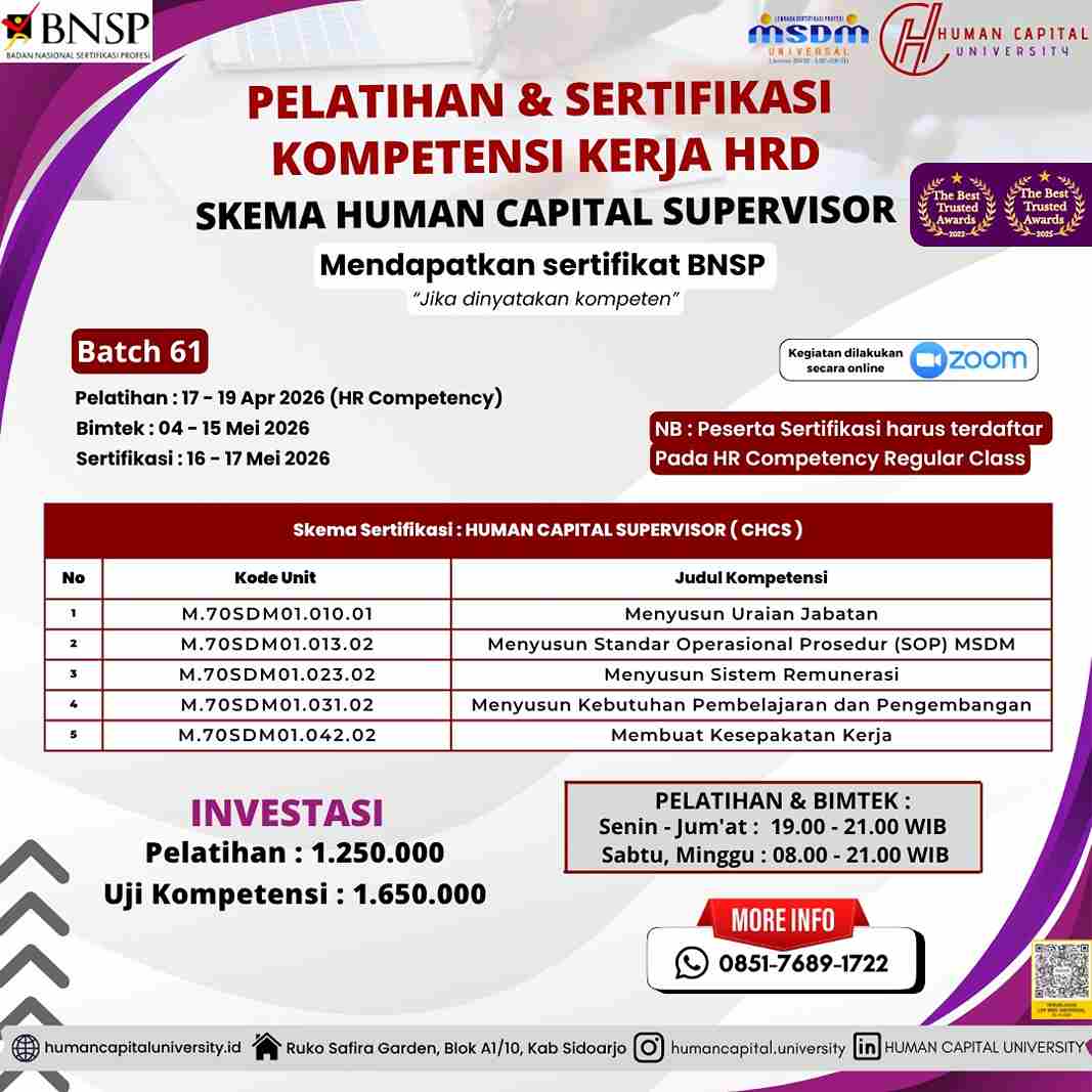 Sertifikasi HRD Supervisor BNSP
