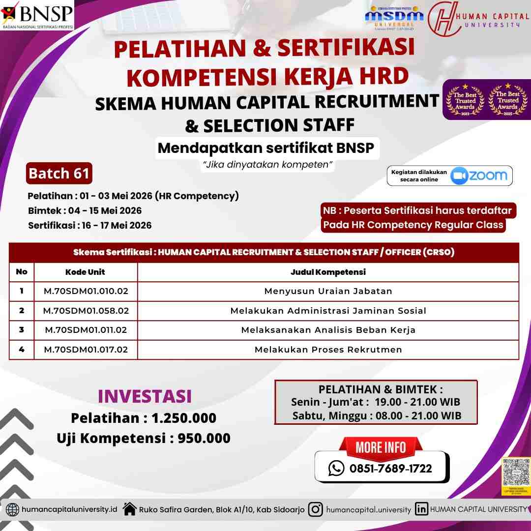 Sertifikasi HR Rekrutmen BNSP