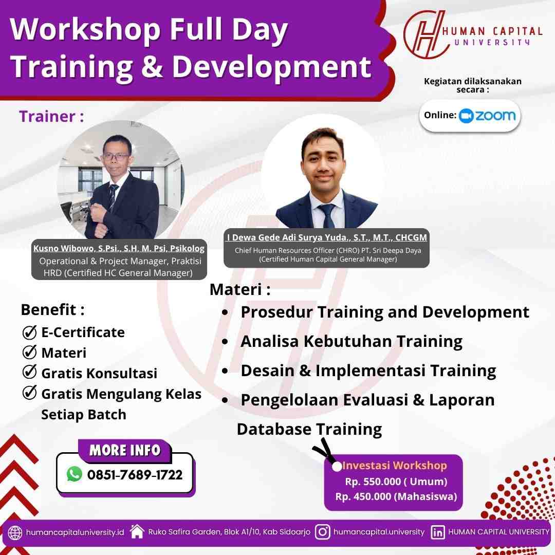 Workshop Training Development Bersertifikat