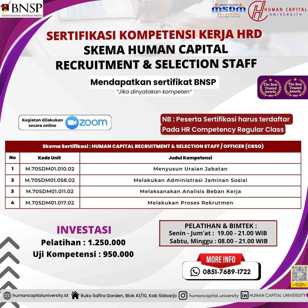 Sertifikasi HR Rekrutmen BNSP