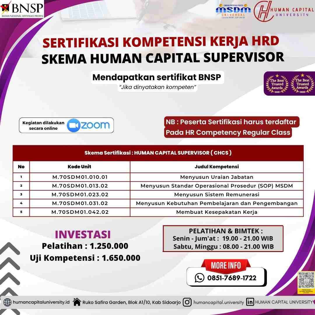 Sertifikasi HRD Supervisor BNSP