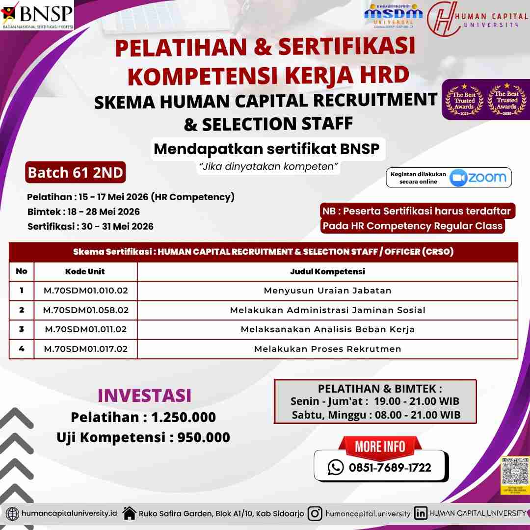 Sertifikasi HR Recruiter BNSP