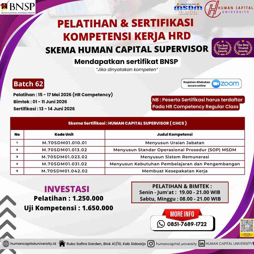 Sertifikasi HR Supervisor BNSP