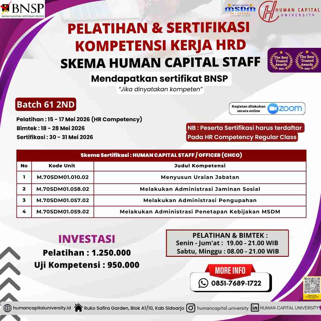 Sertifikasi HR Staff BNSP