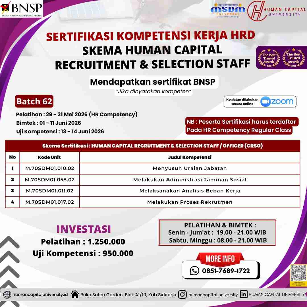 Sertifikasi HRD Recruiter BNSP