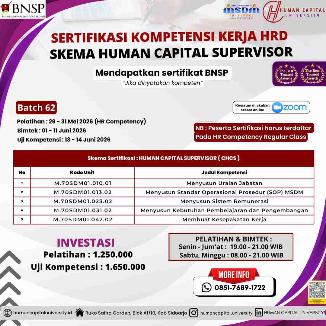 Sertifikasi HRD Supervisor BNSP