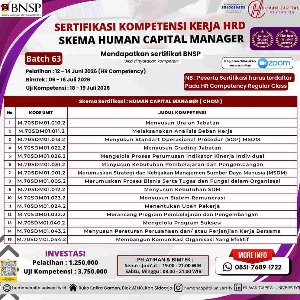 Sertifikasi HR Manager BNSP