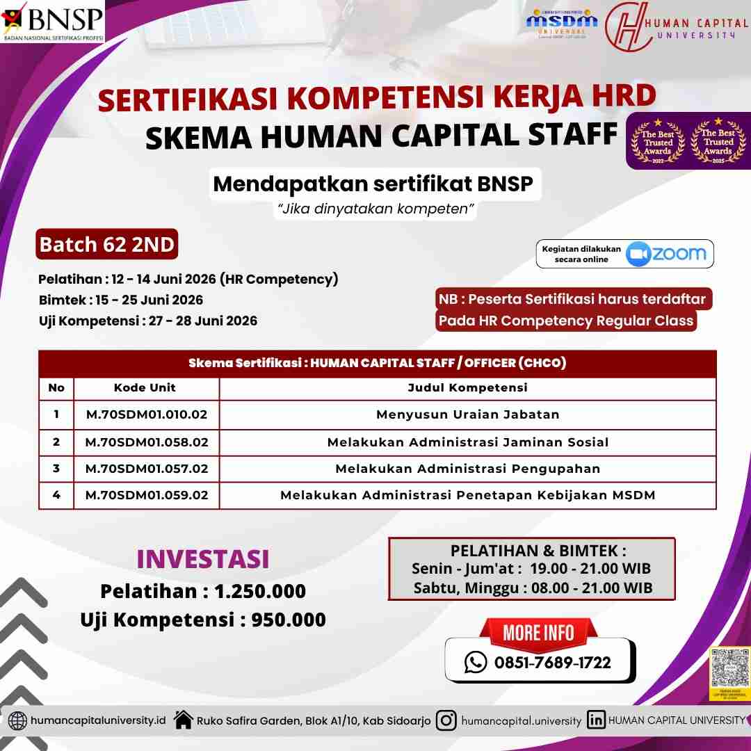 Sertifikasi HR Staff BNSP