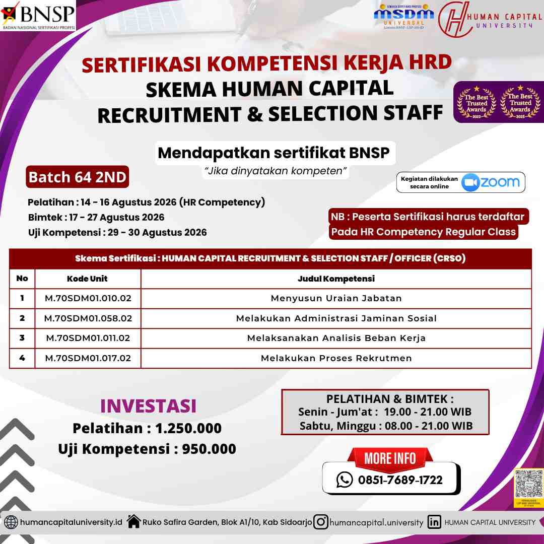 Sertifikasi HR Rekrutmen BNSP