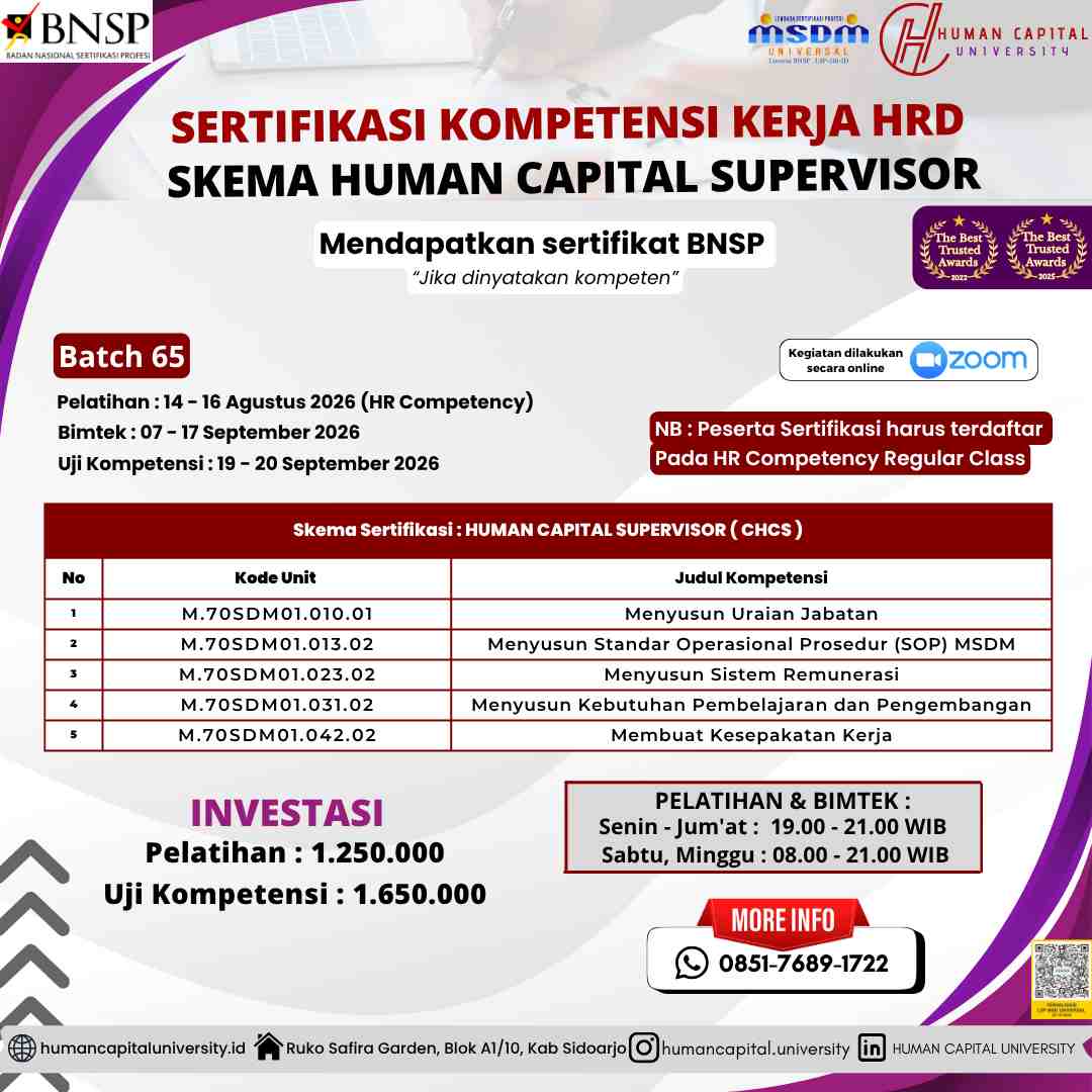 Sertifikasi HR Supervisor BNSP