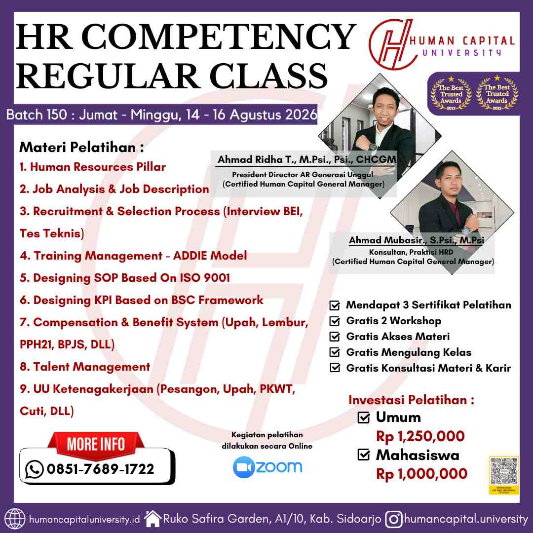 Pelatihan HR Bersertifikat Resmi