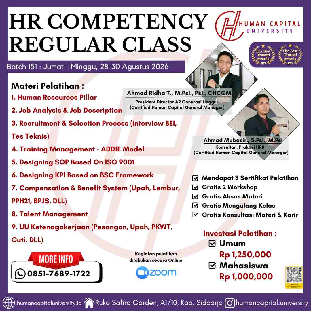 Pelatihan HR Bersertifikat Resmi
