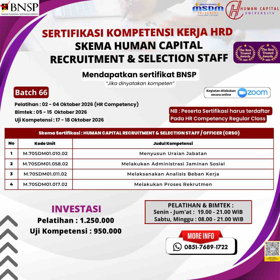 Sertifikasi HR Rekrutmen BNSP