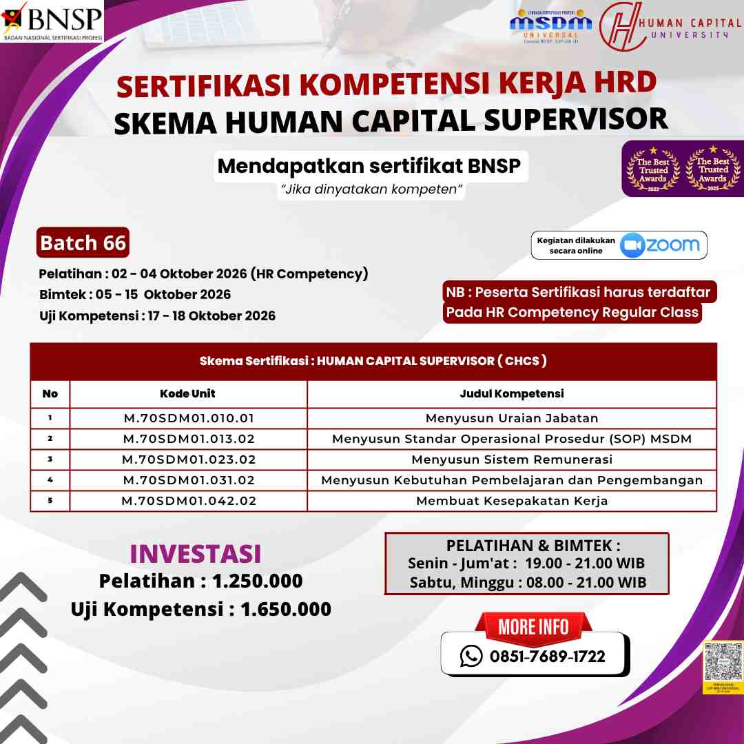 Sertifikasi HRD Supervisor BNSP